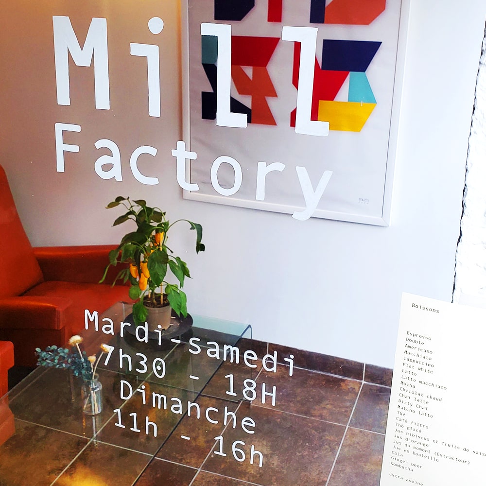 Mill Factory, horaires d'ouverture de la semaine et brunch le dimanche